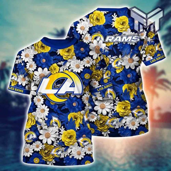 Los Angeles Rams Logo All Over Print 3D Short Sleeve Dress Shirt