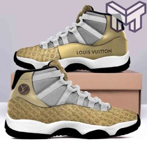 Louis Vuitton Grey Monogram Air Jordan 11 Sneakers Shoes Hot Lv