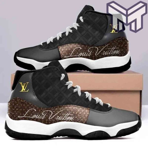 NEW FASHION] Louis Vuitton Black Brown Air Jordan 11 Sneakers Shoes Hot  2023 LV Gifts For