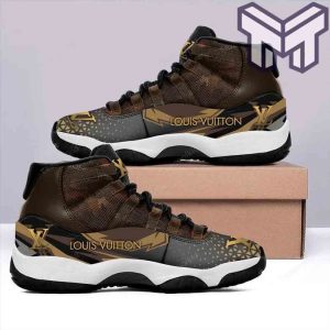 Louis Vuitton Black Brown Air Jordan 11 Sneakers Shoes Hot 2022 LV