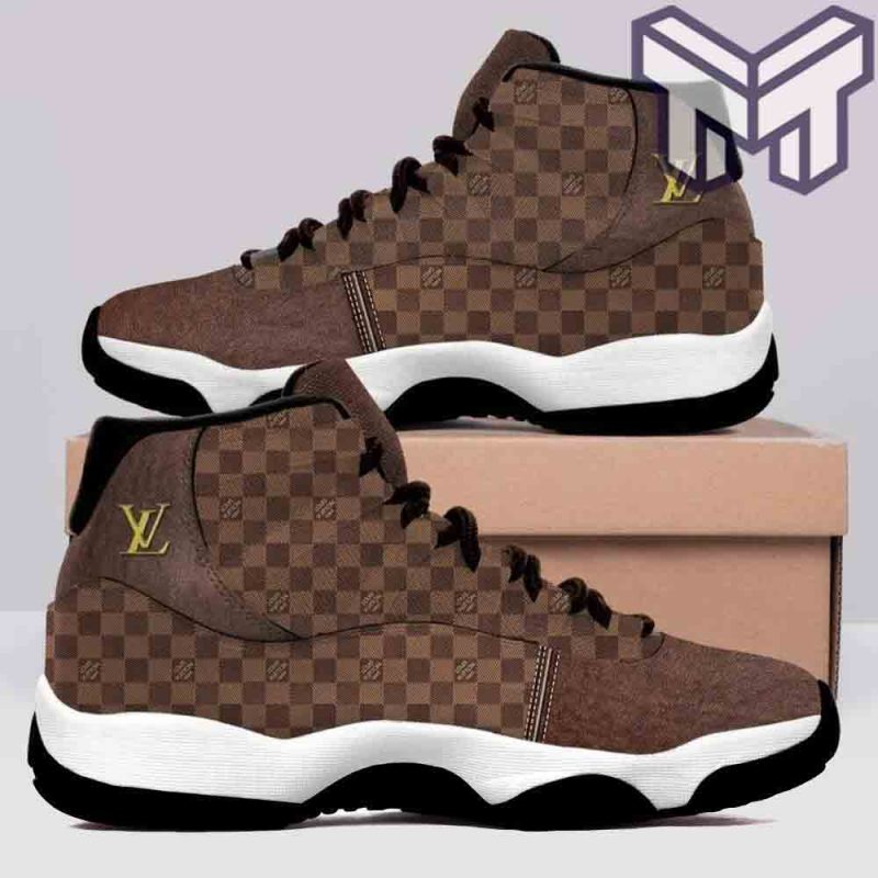 NEW FASHION] Luxury Louis Vuitton Brown Air Jordan 11 Sneakers Shoes Hot  2023 LV Gifts For