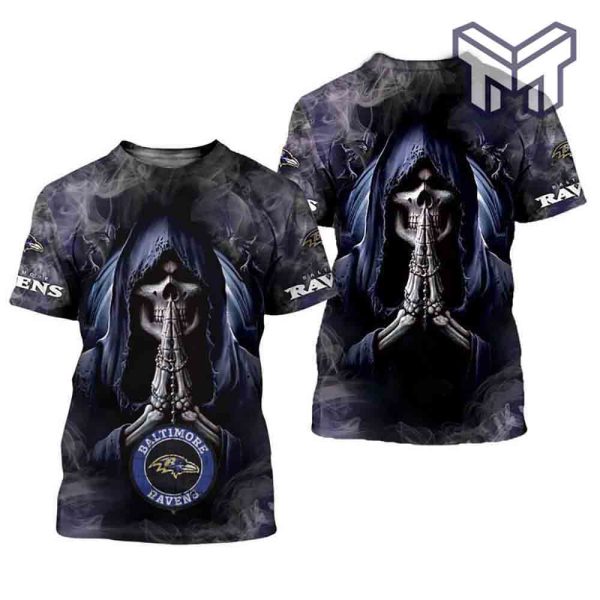 mens-baltimore-ravens-t-shirts-background-skull-smoke-3d-all-over-printed-shirts