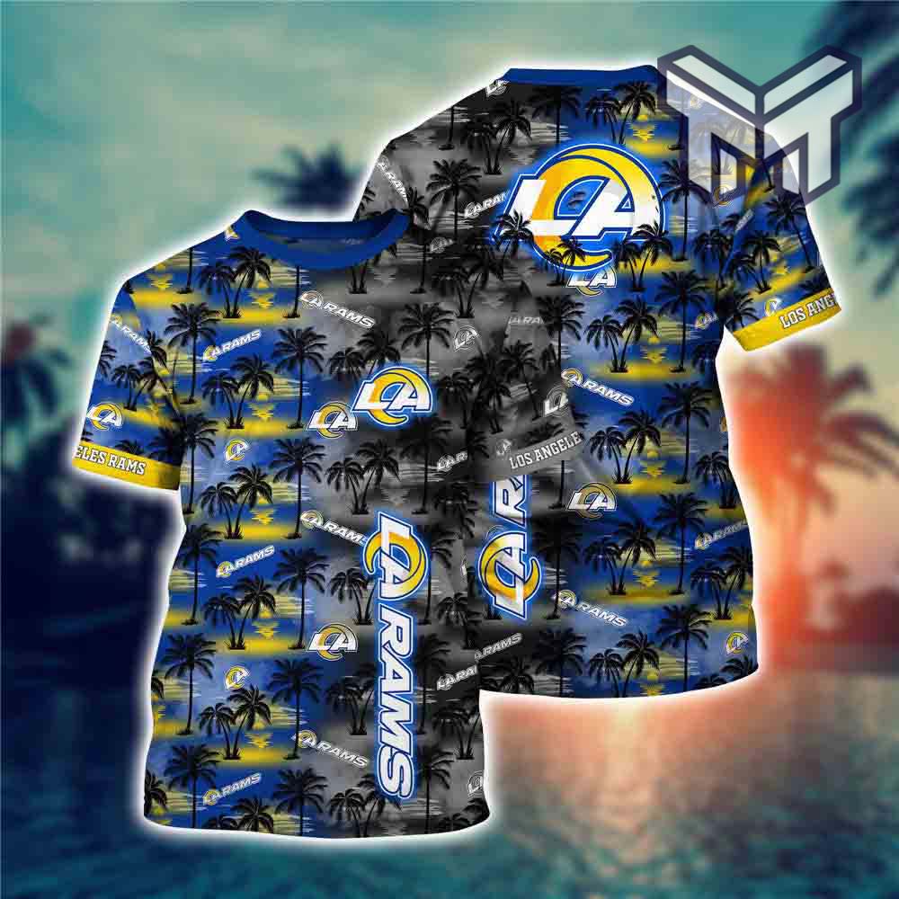 Mens Los Angeles Rams T-Shirt Palm Trees Graphic, 3D All Over