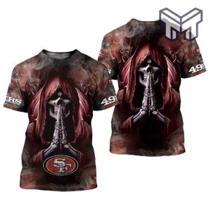 mens-san-francisco-49ers-t-shirts-background-skull-smoke-3d-all-over-printed-shirts