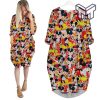 mickey-mouse-orange-pattern-cute-batwing-pocket-dress-outfits-women-batwing-pocket-dress