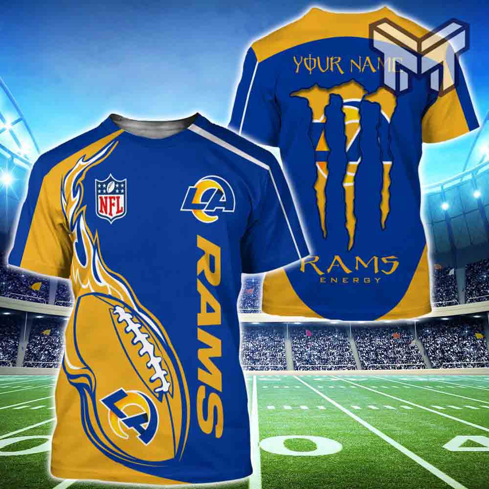 Los Angeles Rams NFL Custom Name And Number All Over Print 3D T-Shirt