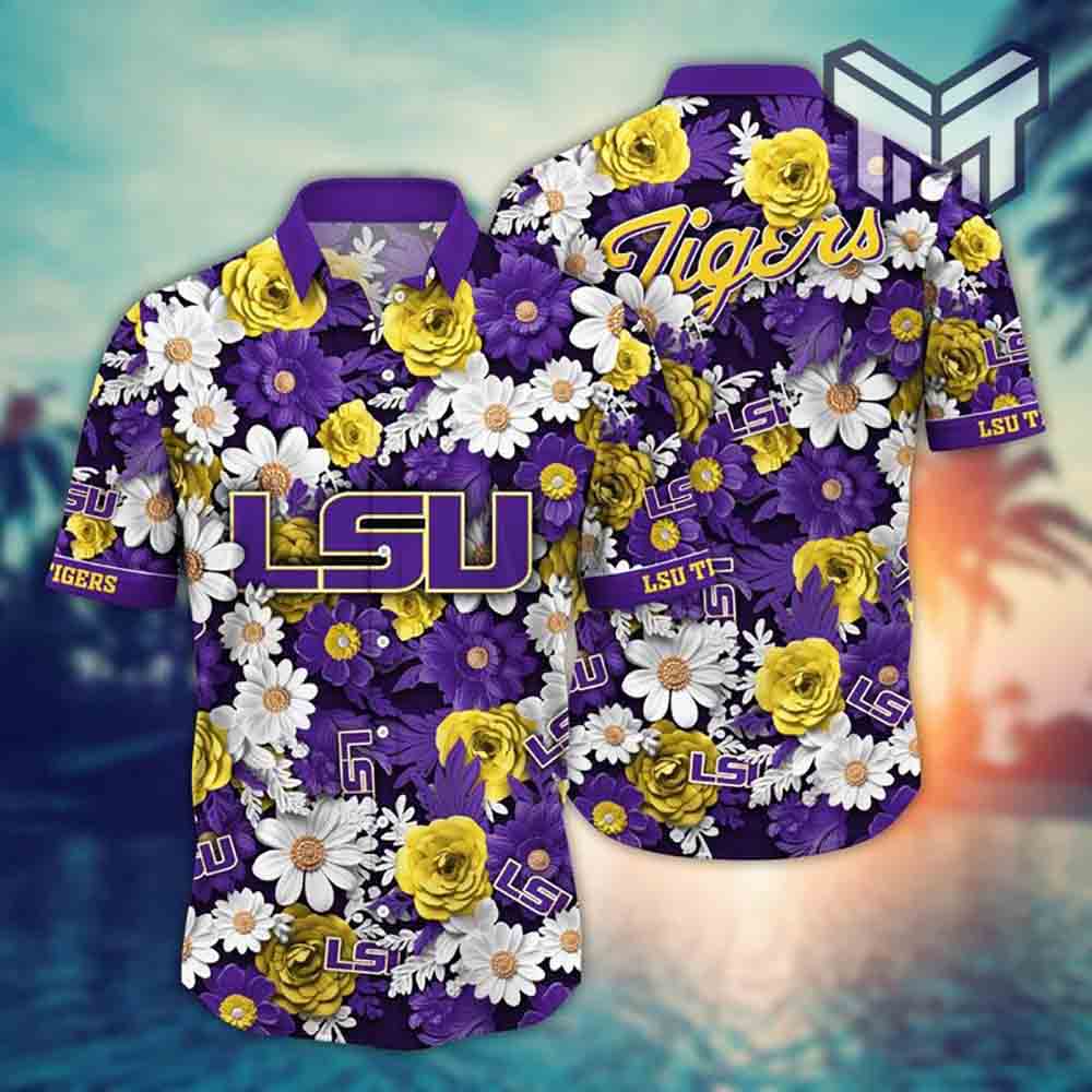 Lsu Tigers NCAA Flower Cheap Hawaiian Shirt 3D Shirt, Lsu Tigers