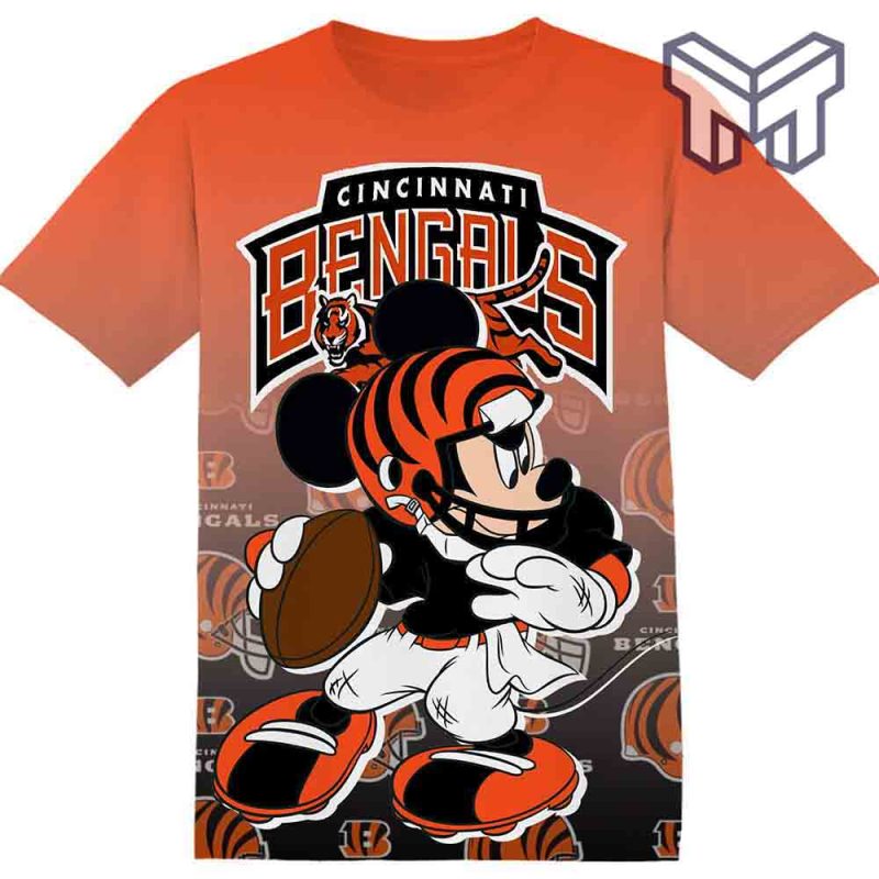 Nfl Cincinnati Bengals Mickey Mouse 3d Hoodie New Full All Over Print 