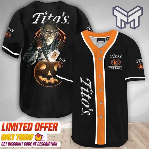 personalized-scary-michael-myers-pumpkin-titos-vodka-baseball-jersey-shirt-for-men-custom-sport-shirts-titos-vodka-shirttitos-fan-gift