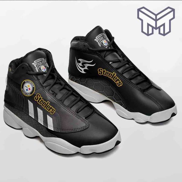 pittsburgh-steelers-air-jordan-13white-black-j13-shoes-gift-for-fans-pittsburgh-steelers-logo-on-the-shoes-type02