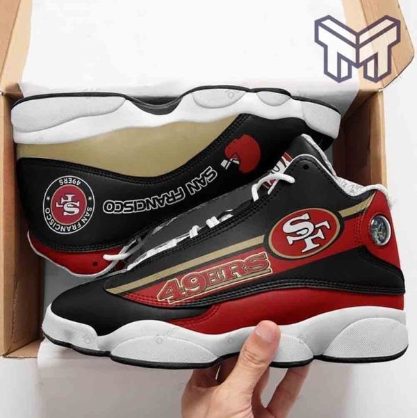 san-francisco-49ers-air-jordan-13-nfl-fans-sport-white-black-j13-shoes-type01