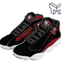 san-francisco-49ers-air-jordan-13fans-sport-shoes-nfl-big-logo-white-black-j13-shoes