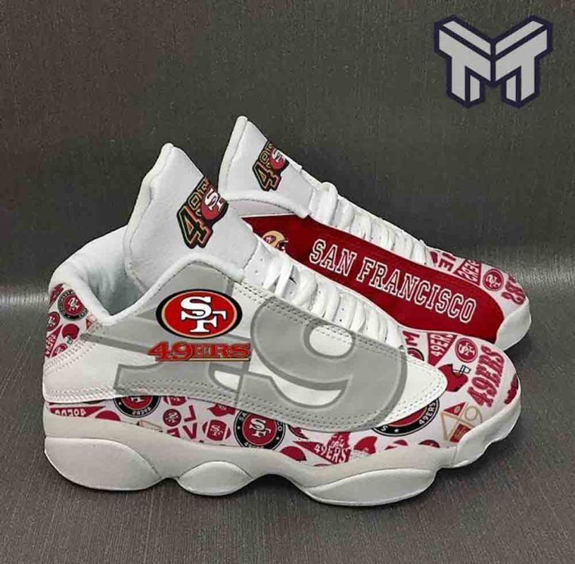 san-francisco-49ers-air-jordan-13nfl-big-logo-football-team-white-black-j13-shoes-type03