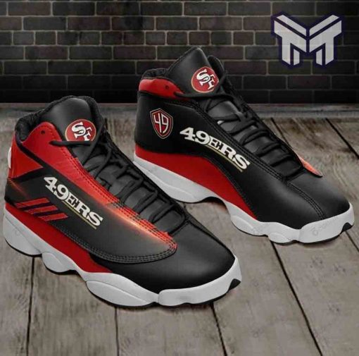 san-francisco-49ers-air-jordan-13nfl-fans-sport-shoes-team-white-black-j13-shoes