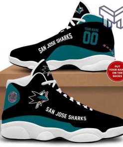 san-jose-sharks-air-jordan-13-nhl-retro-white-black-j13-shoes-custom-shoes