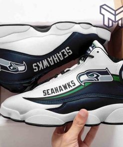 seattle-seahawks-air-jordan-13-nfl-fans-sport-shoes-team-white-black-j13-shoes
