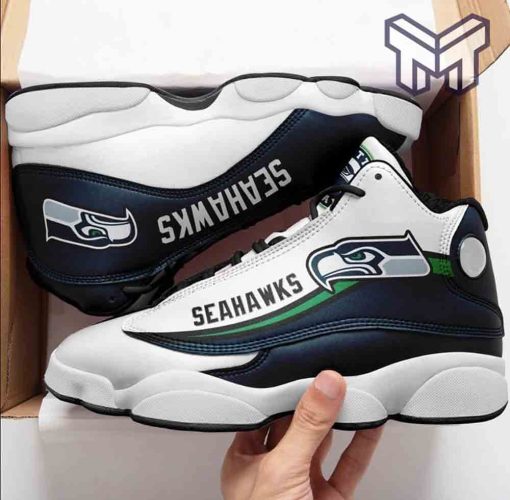seattle-seahawks-air-jordan-13-nfl-fans-sport-shoes-team-white-black-j13-shoes