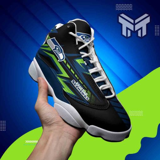 seattle-seahawks-air-jordan-13-nfl-white-black-j13-shoes