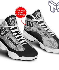 Custom Name Las Vegas Raiders Fans Sport NFL Jordan 13 Shoes