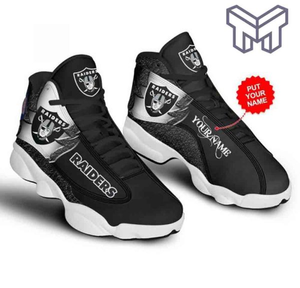Custom Name Las Vegas Raiders Fans Sport Shoes NFL Air Jordan 13 Shoes