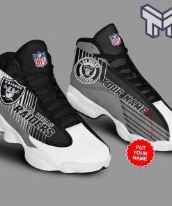 Custom Name Las Vegas Raiders Fans Sport Shoes NFL Jordan13 Shoes