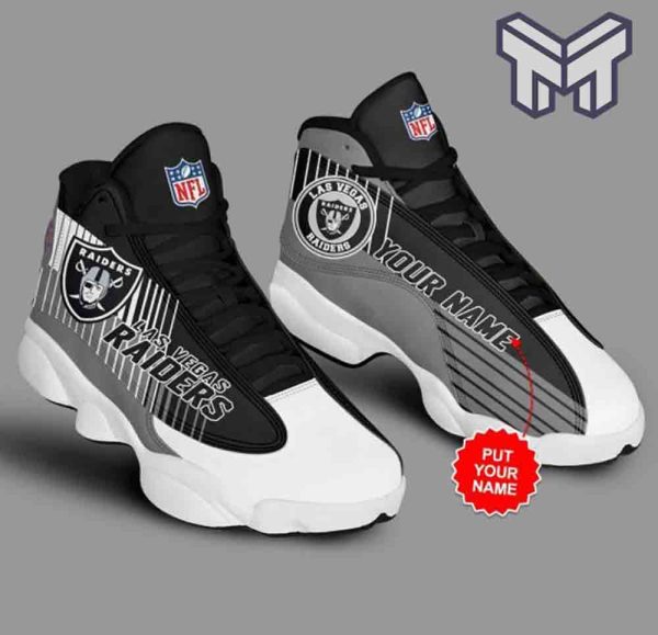 Custom Name Las Vegas Raiders Fans Sport Shoes NFL Jordan13 Shoes