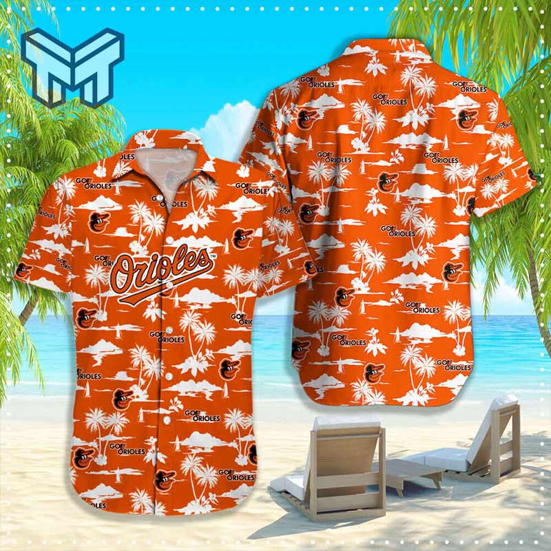 Baltimore Orioles Baby Yoda Summer Button Up Hawaiian Shirt