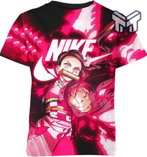 anime-gift-for-nezuko-kamado-fan-demon-slayer-pink-3d-t-shirt-all-over-3d-printed-shirts
