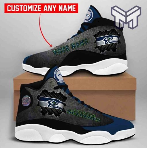 custom-name-seattle-seahawks-fans-sport-shoes-nfl-big-logo-air-jordan-13-shoes