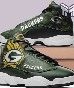 green-bay-packers-air-jordan-13nfl-big-logo-fans-sport-white-black-aj13-shoes-type01