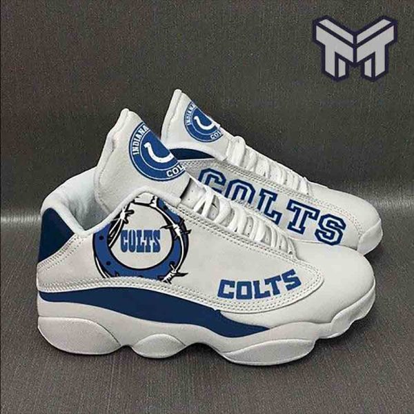 indianapolis-colts-air-jordan-13nfl-football-team-big-logo-sneaker-36-gift-for-fans-white-black-j13-shoes-for-fans