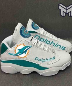 miami-dolphins-air-jordan-13nfl-big-logo-fans-sport-white-black-j13-shoes-type01
