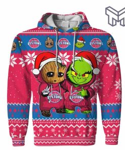 christmas-hoodies-detroit-pistons-baby-groot-and-grinch-ugly-christmas-3d-hoodie