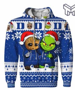 christmas-hoodies-duke-blue-devils-baby-groot-and-grinch-ugly-christmas-3d-hoodie