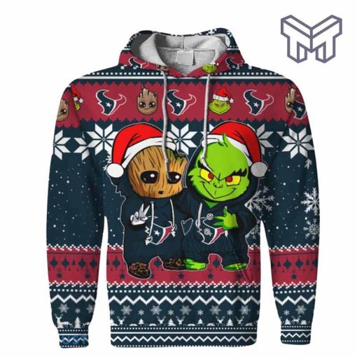 christmas-hoodies-houston-texans-baby-groot-and-grinch-ugly-christmas-3d-hoodie