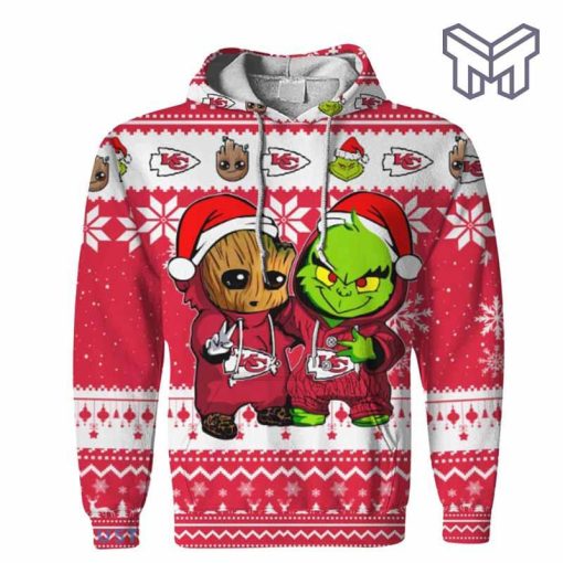 christmas-hoodies-kansas-city-chiefs-baby-groot-and-grinch-ugly-christmas-3d-hoodie
