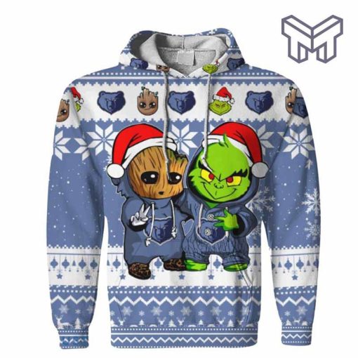 christmas-hoodies-memphis-grizzlies-baby-groot-and-grinch-ugly-christmas-3d-hoodie
