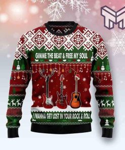 guitar-gime-the-beat-all-over-print-ugly-christmas-sweater