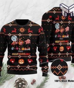 hallothanksmas-flamingos-all-over-print-ugly-christmas-sweater