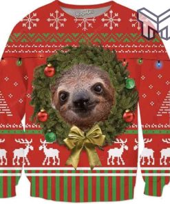 happy-sloth-face-all-over-print-ugly-christmas-sweater