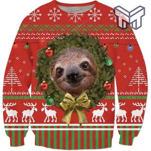 happy-sloth-face-all-over-print-ugly-christmas-sweater