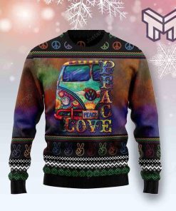 hippie-peace-love-vans-all-over-print-ugly-christmas-sweater