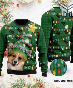 ho-ho-ho-corgi-dog-christmas-tree-all-over-print-ugly-christmas-sweater