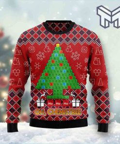 Ho Ho Ho Oh Chemistree Periodic Table All Over Print Ugly Christmas Sweater