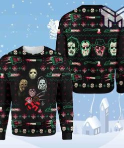 Horror Killer Character For Unisex All Over Print Ugly Christmas Sweater