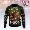 Horse All I Need For Christmas Christmas All Over Print Ugly Christmas Sweater