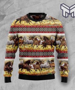 Horse Native American Pattern All Over Print Ugly Christmas Sweater