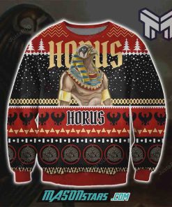 Horus 3D Print Knitting Pattern Christmas All Over Print Ugly Christmas Sweater