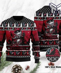 Houston Texans Jack Skellington Halloween All Over Print Ugly Christmas Sweater