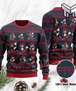 Houston Texans Mickey Mouse All Over Print Ugly Christmas Sweater